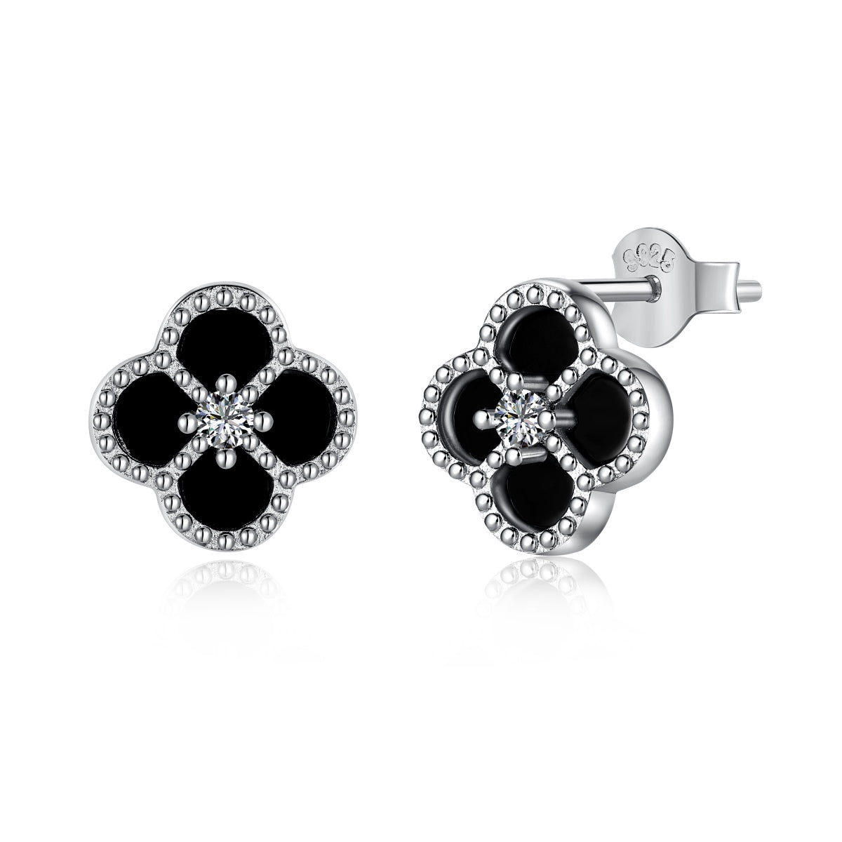 [Olivia JW]Four-Leaf Clover Flower Shape Exquisite Earrings