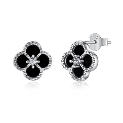 [Olivia JW]Four-Leaf Clover Flower Shape Exquisite Earrings