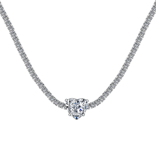 [Olivia JW]2.0 Carat Sparkling Tennis Heart Cut Necklace