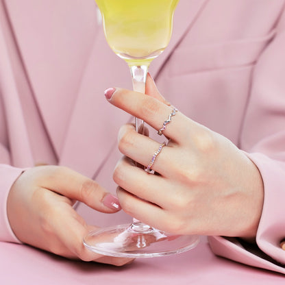 [Everoly JW]Dainty Colorful Round Cut Party Ring