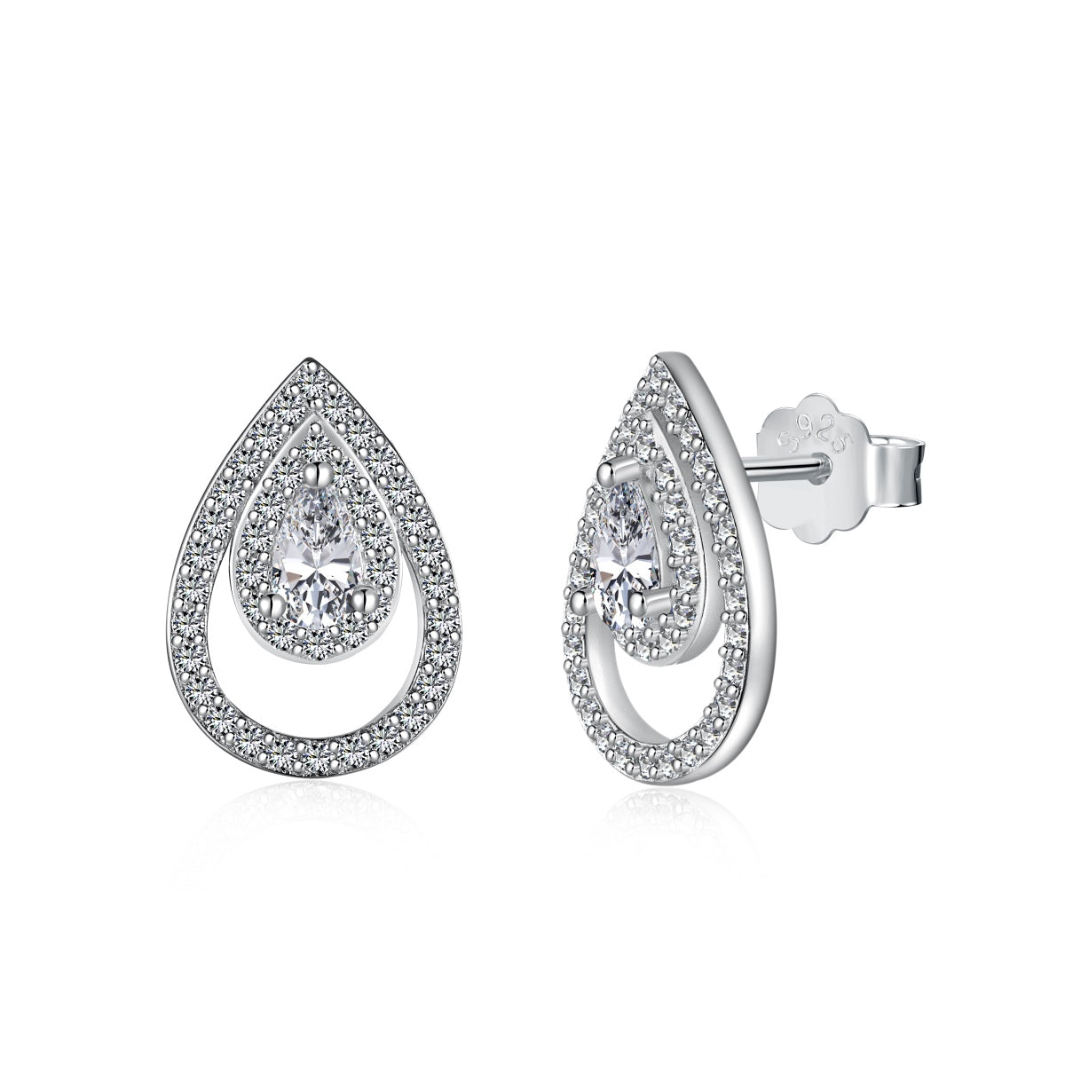 [Olivia JW]Sparkling Delicate Water Drop Shape Daily Earrings