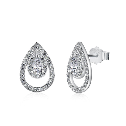 [Olivia JW]Sparkling Delicate Water Drop Shape Daily Earrings