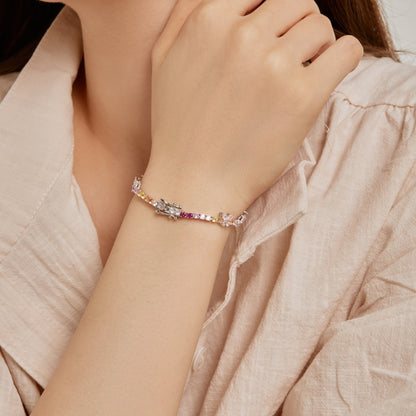 [Olivia JW]Ornate Colorful Butterfly Shape Round Cut Daily Bracelet