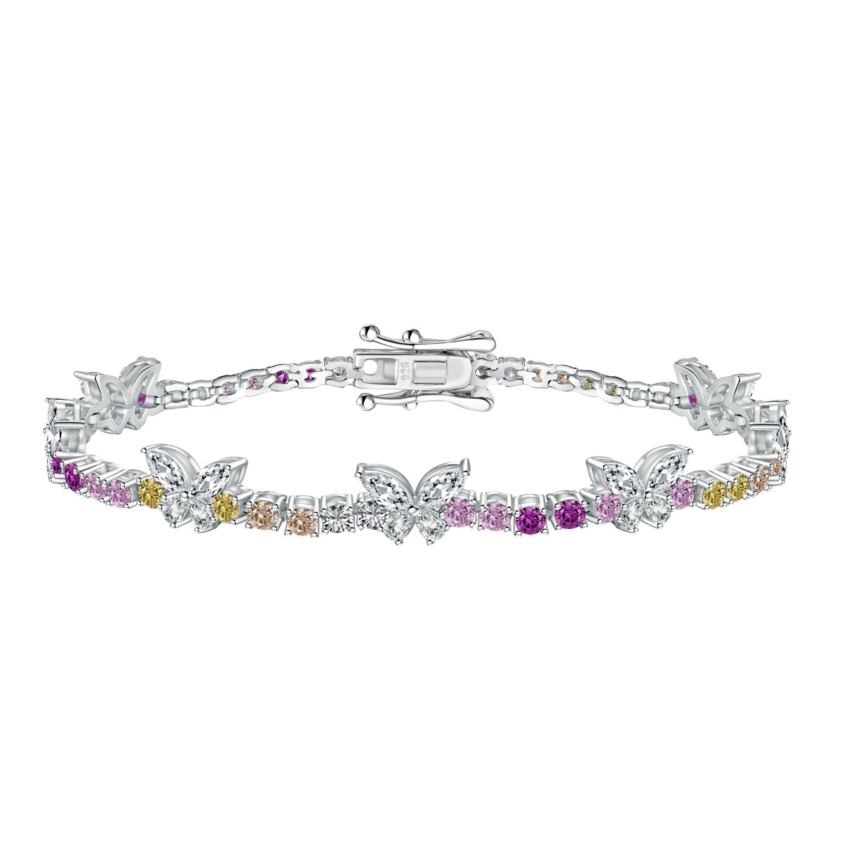 [Olivia JW]Ornate Colorful Butterfly Shape Round Cut Daily Bracelet