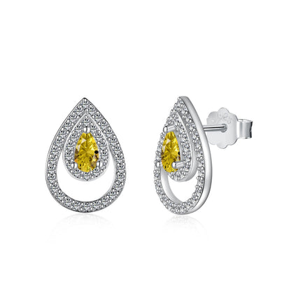 [Olivia JW]Sparkling Delicate Water Drop Shape Daily Earrings