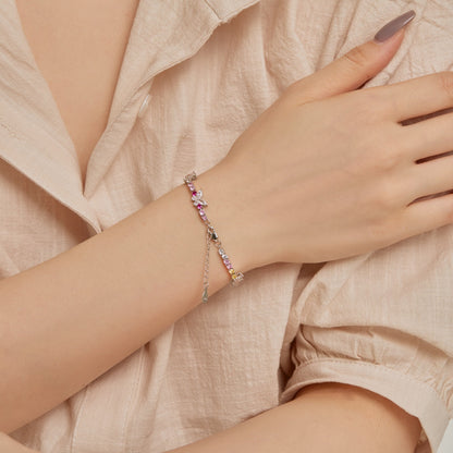 [Olivia JW]Ornate Colorful Butterfly Shape Round Cut Daily Bracelet