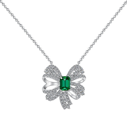 [Olivia JW]Luxurious Flower Shape Emerald Cut Necklace