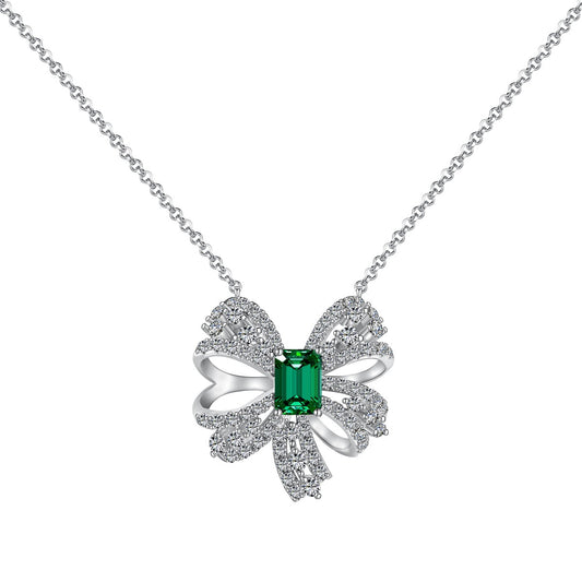 [Olivia JW]Luxurious Flower Shape Emerald Cut Necklace