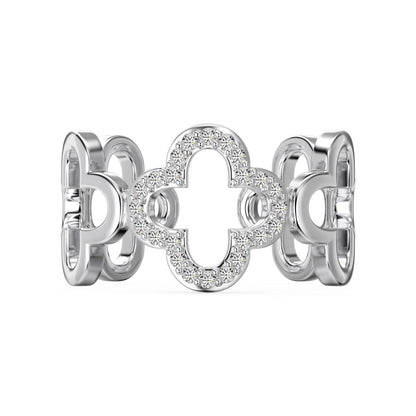 [Everoly JW]Ring in Form eines vierblättrigen Kleeblatts mit hohlem Design