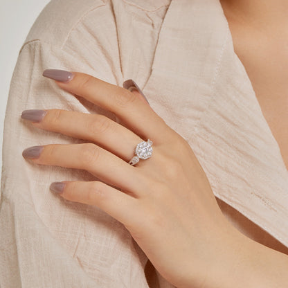 [Everoly JW]繊細でカラフルなラウンドカットフラワーシェイプの結婚指輪