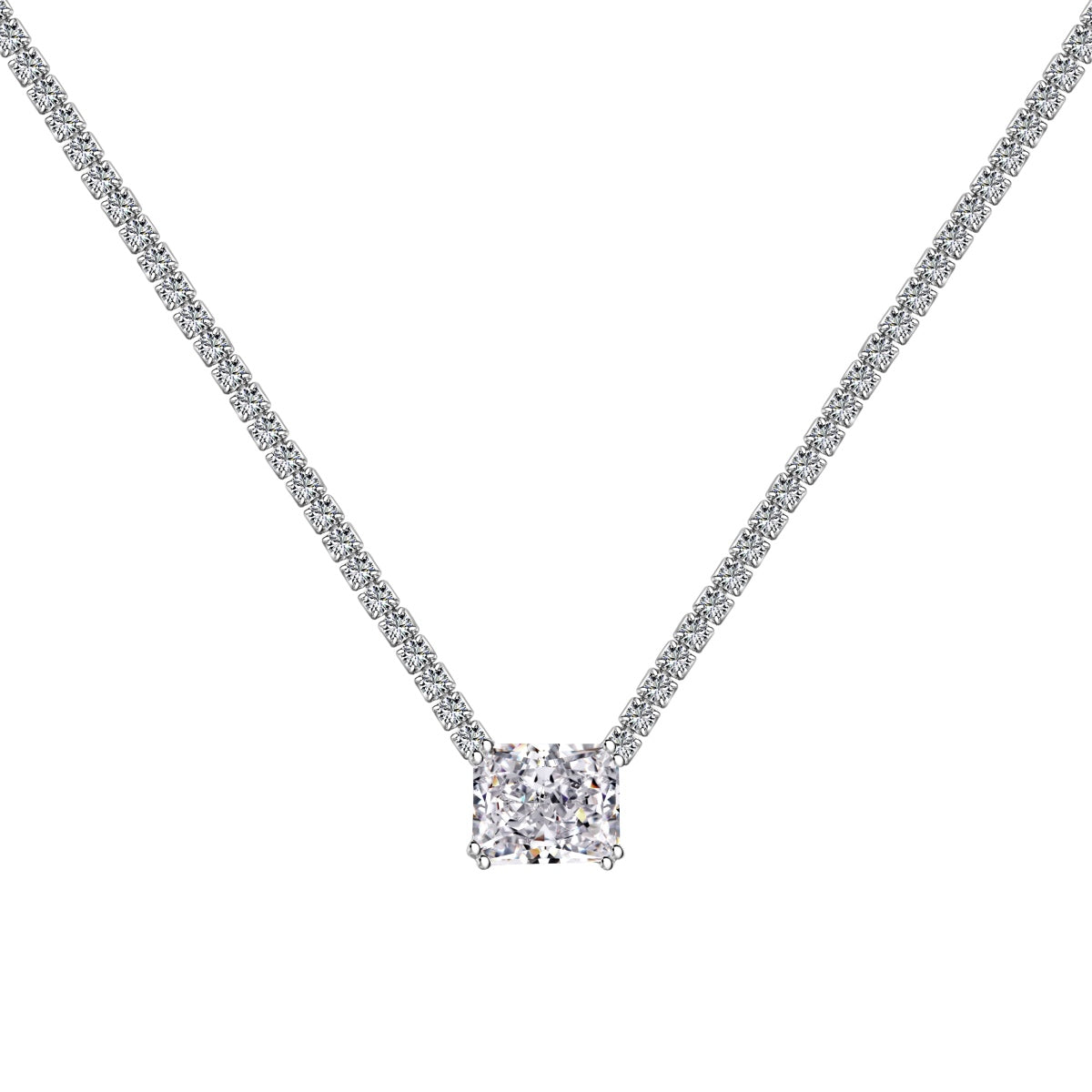 [Olivia JW]4.0 Carat Elegant Radiant Cut Necklace