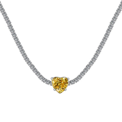 [Olivia JW]2.0 Carat Sparkling Tennis Heart Cut Necklace