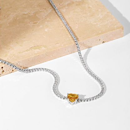 [Olivia JW]2.0 Carat Sparkling Tennis Heart Cut Necklace