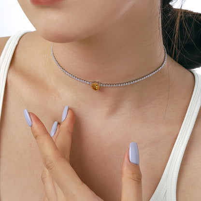 [Olivia JW]2.0 Carat Sparkling Tennis Heart Cut Necklace