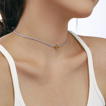 [Olivia JW]2.0 Carat Sparkling Tennis Heart Cut Necklace