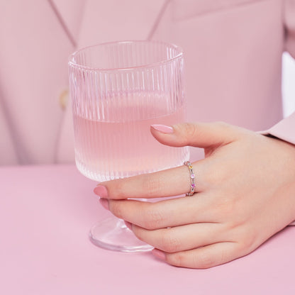 [Olivia JW]Sparkling Colorful Round Cut Tennis Ring