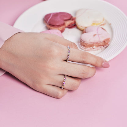 [Olivia JW]Sparkling Colorful Round Cut Tennis Ring