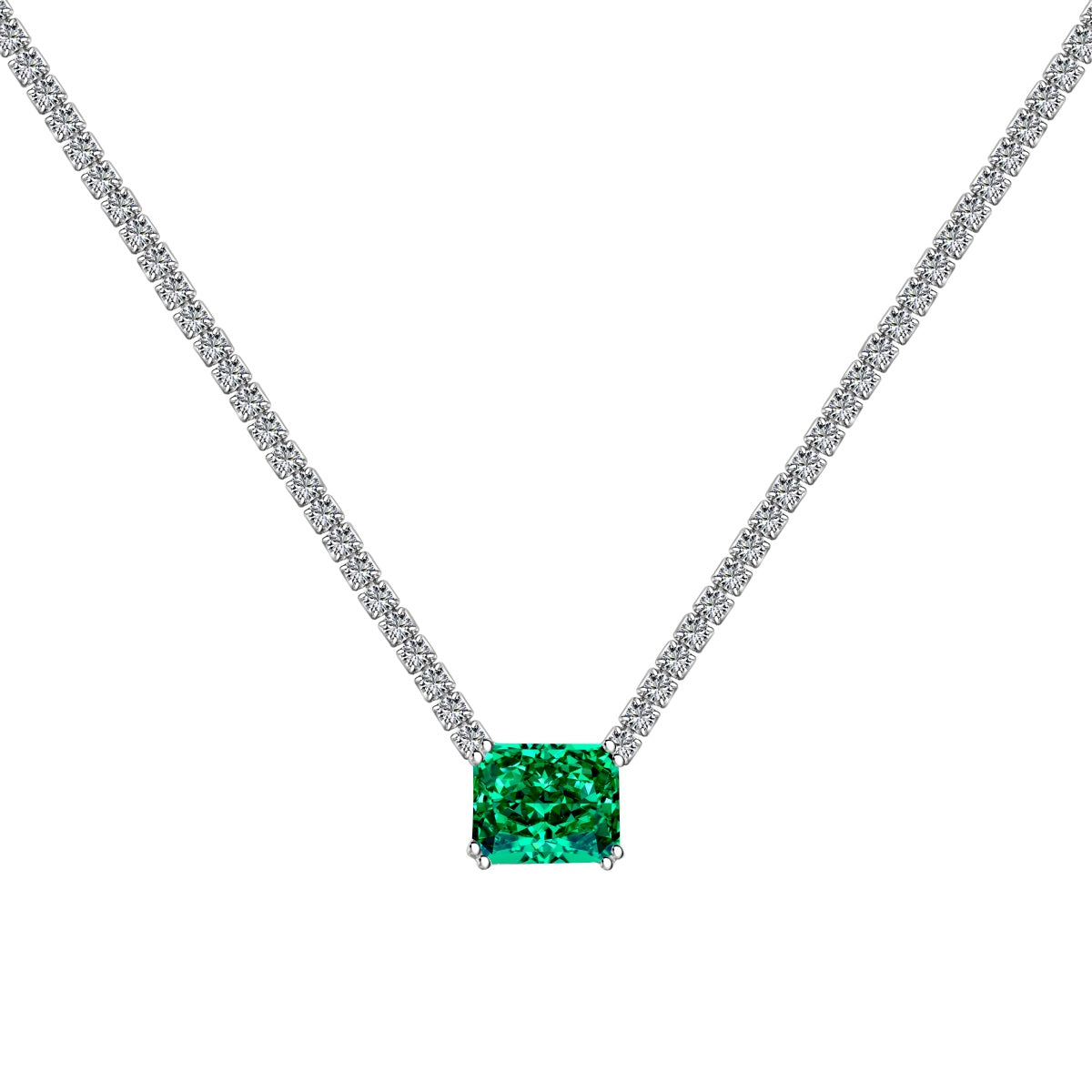 [Olivia JW]4.0 Carat Elegant Radiant Cut Necklace