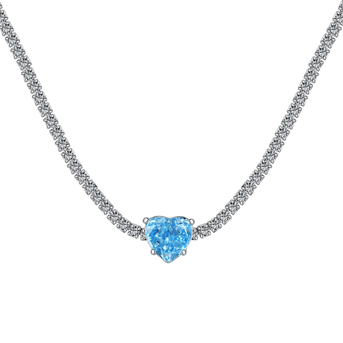 [Olivia JW]2.0 Carat Sparkling Tennis Heart Cut Necklace