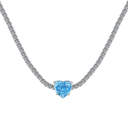 [Olivia JW]2.0 Carat Sparkling Tennis Heart Cut Necklace