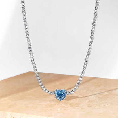 [Olivia JW]2.0 Carat Sparkling Tennis Heart Cut Necklace
