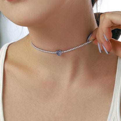 [Olivia JW]2.0 Carat Sparkling Tennis Heart Cut Necklace