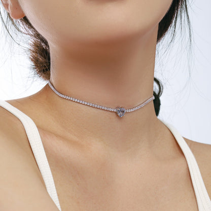 [Olivia JW]2.0 Carat Sparkling Tennis Heart Cut Necklace