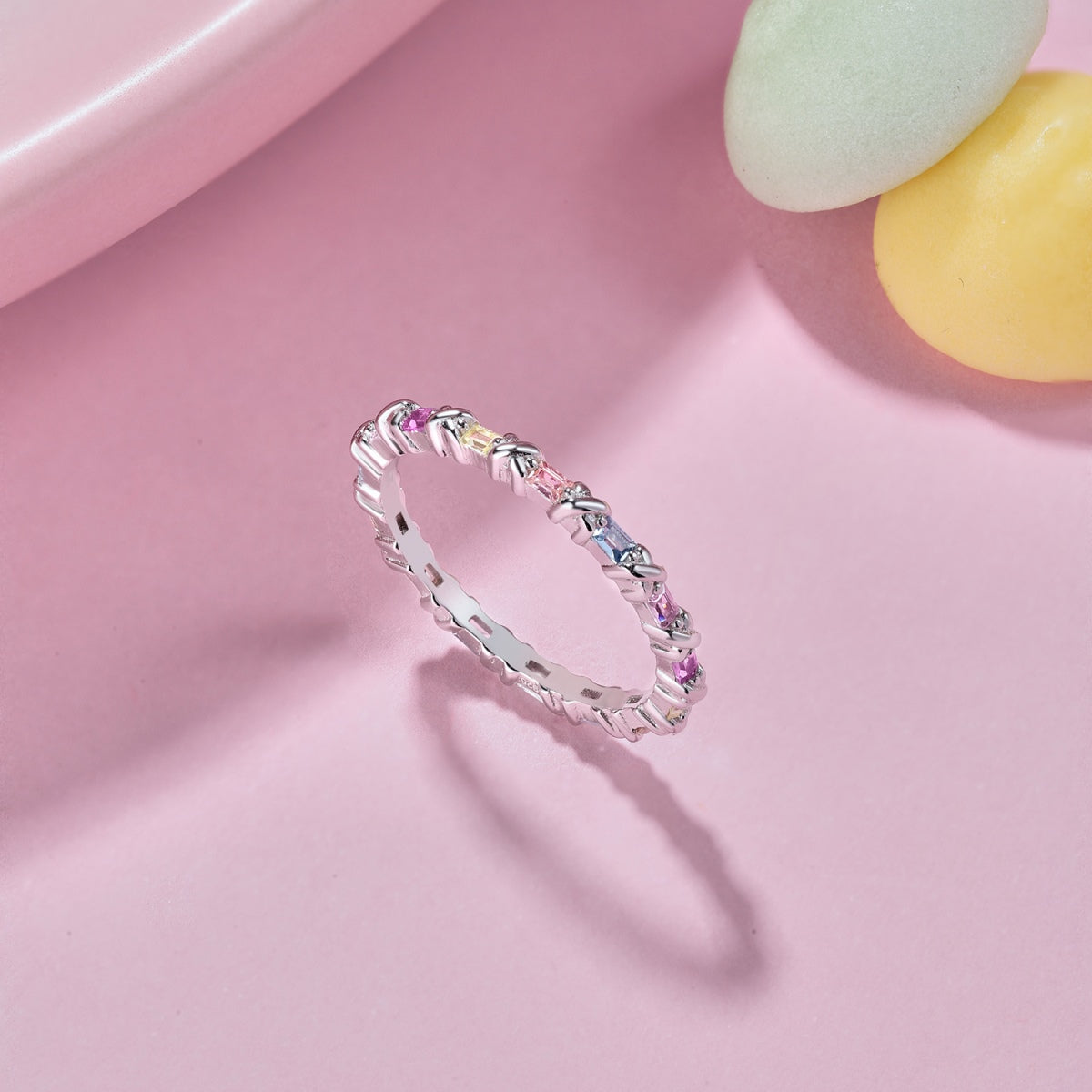 [Olivia JW]Charming Colorful Round Cut Daily Ring
