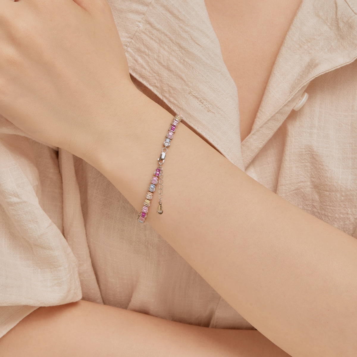 [Olivia JW]Delicate Colorful Emerald Cut Party Bracelet