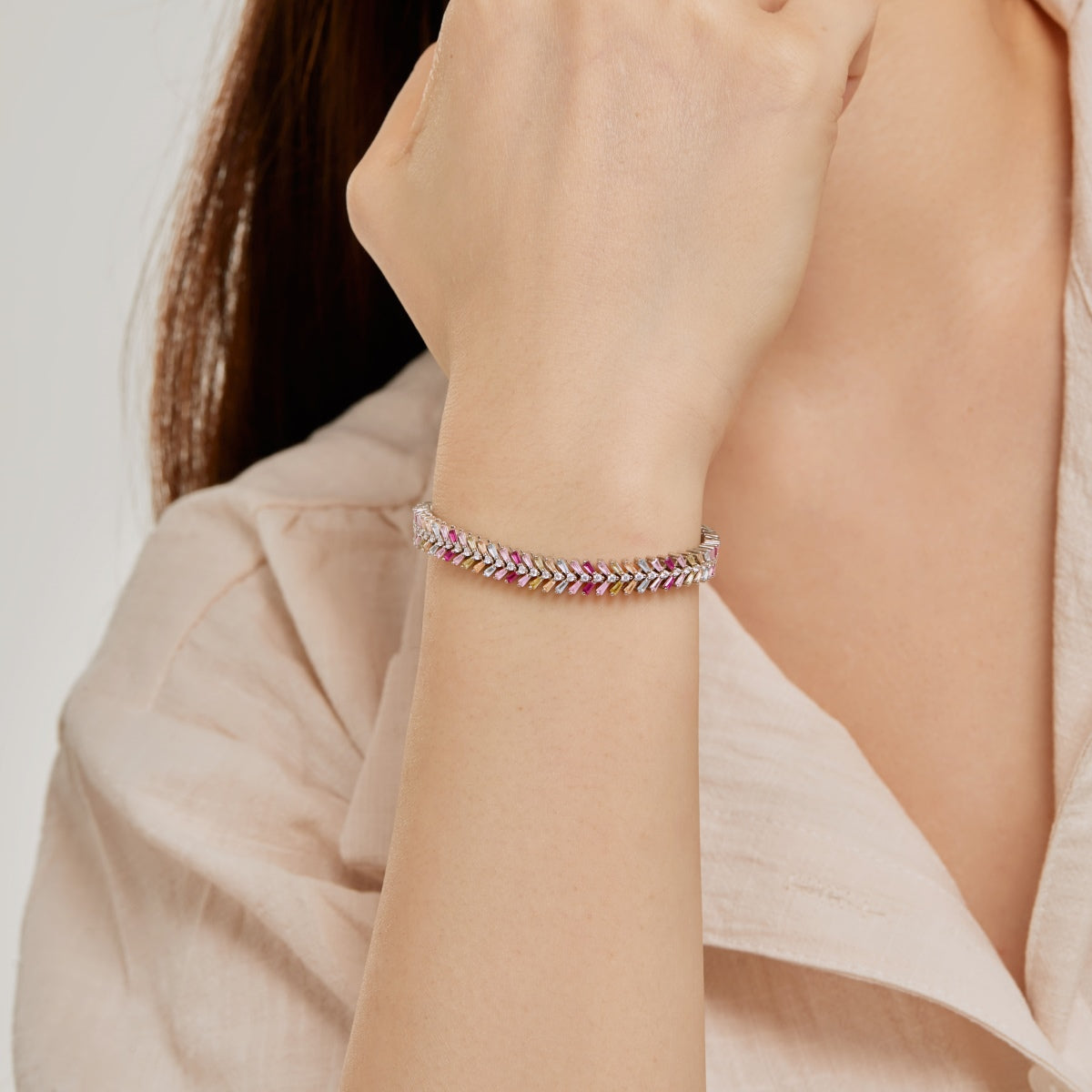 [Everoly JW]Dainty Radiant Emerald Cut Daily Bracelet