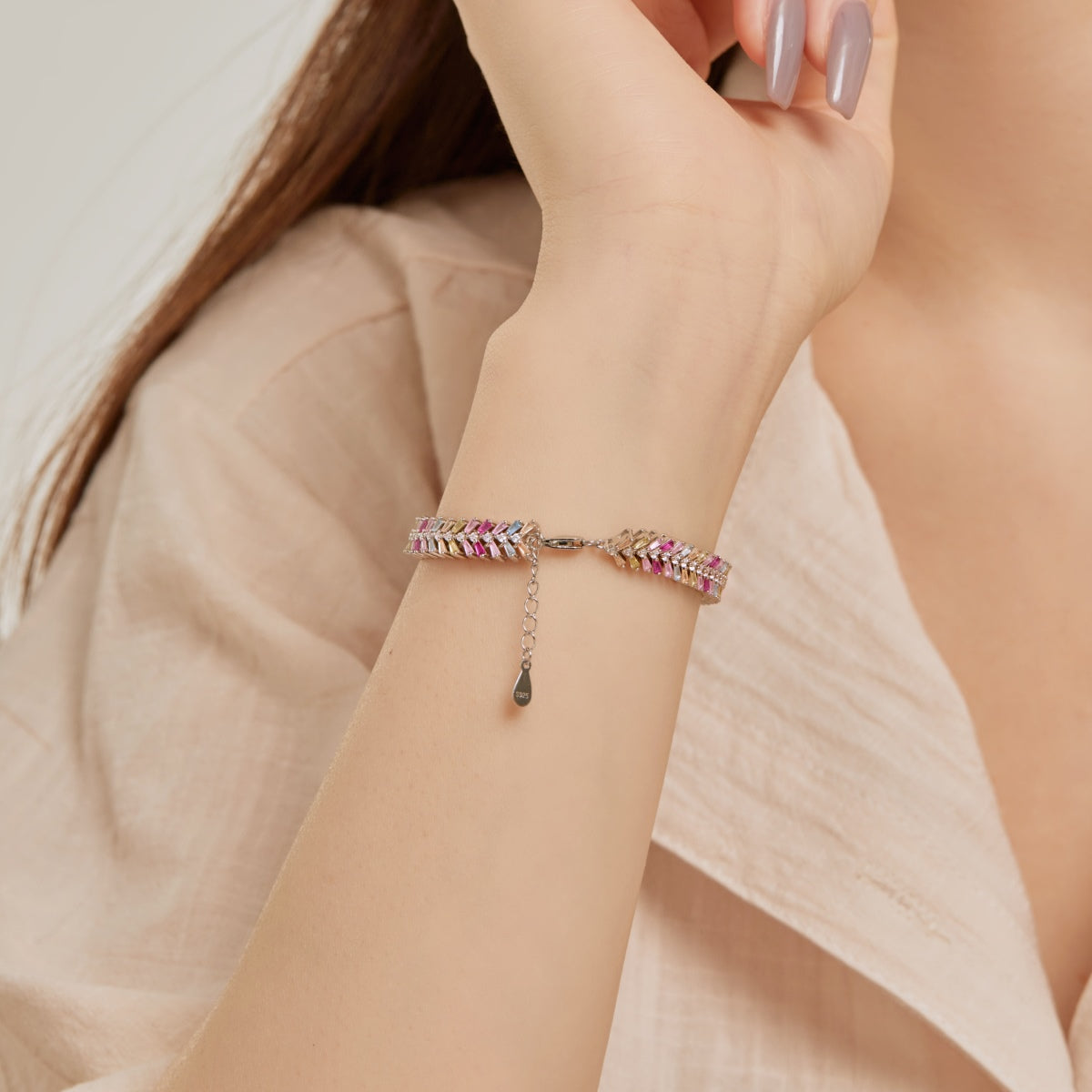 [Olivia JW]Dainty Radiant Emerald Cut Daily Bracelet