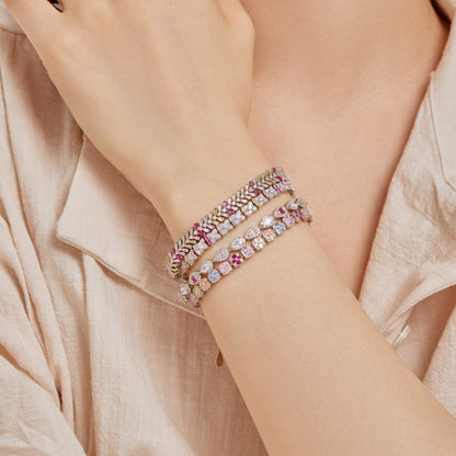 [Olivia JW]Delicate Colorful Emerald Cut Daily Bracelet