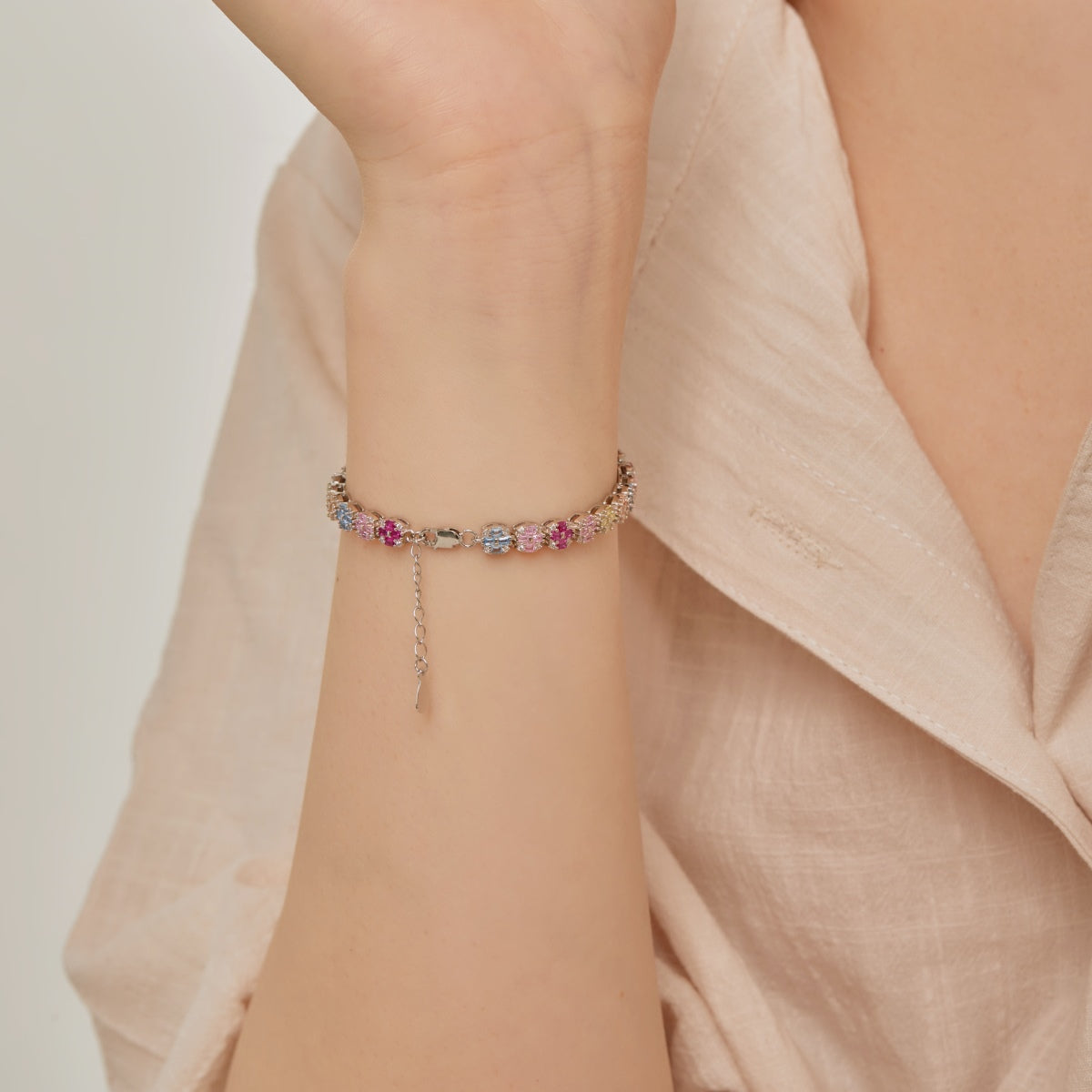 [Olivia JW]Delicate Colorful Emerald Cut Daily Bracelet