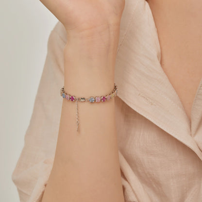 [Olivia JW]Delicate Colorful Emerald Cut Daily Bracelet