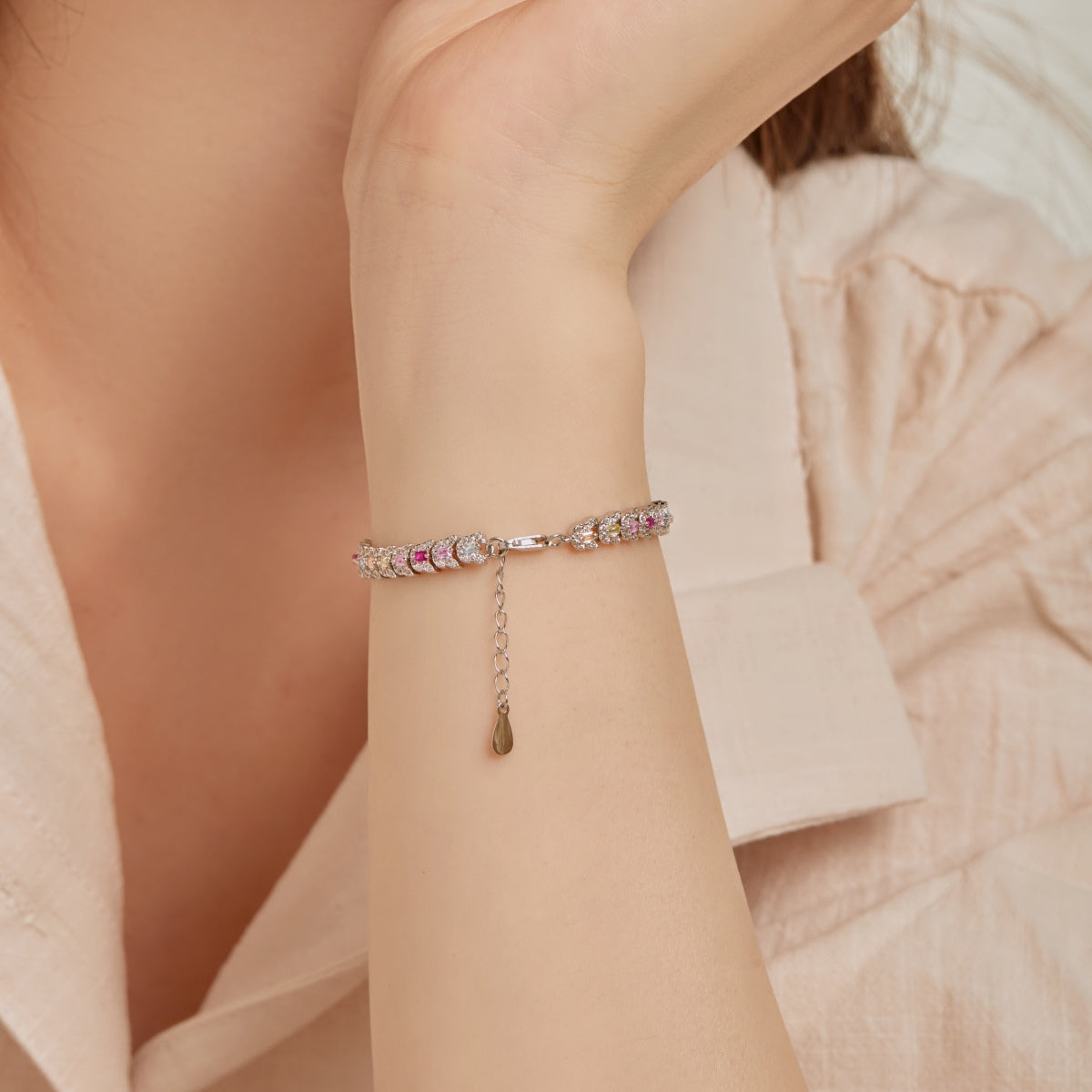 [Olivia JW]Delicate Colorful Multi Cut Daily Bracelet