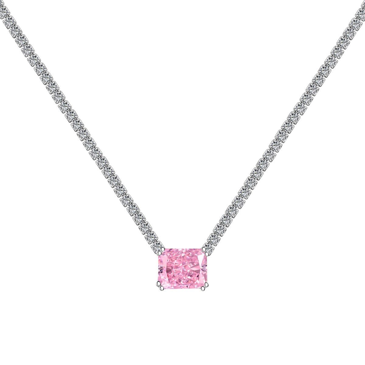 [Olivia JW]4.0 Carat Elegant Radiant Cut Necklace