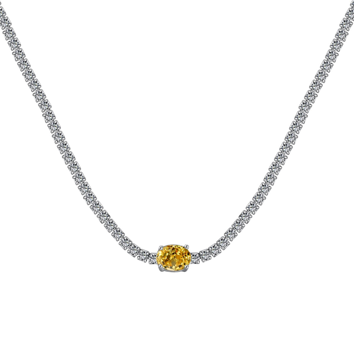 [Olivia JW]1.0 Carat Shining Oval Cut Necklace