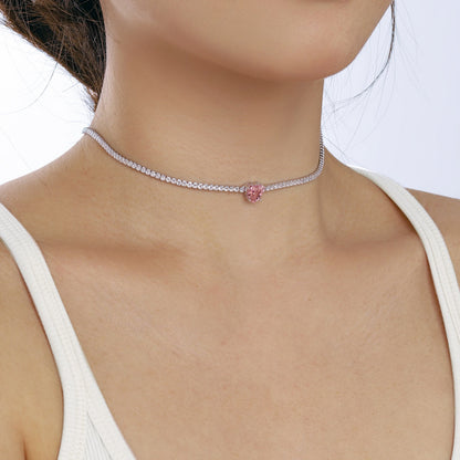[Olivia JW]2.0 Carat Sparkling Tennis Heart Cut Necklace