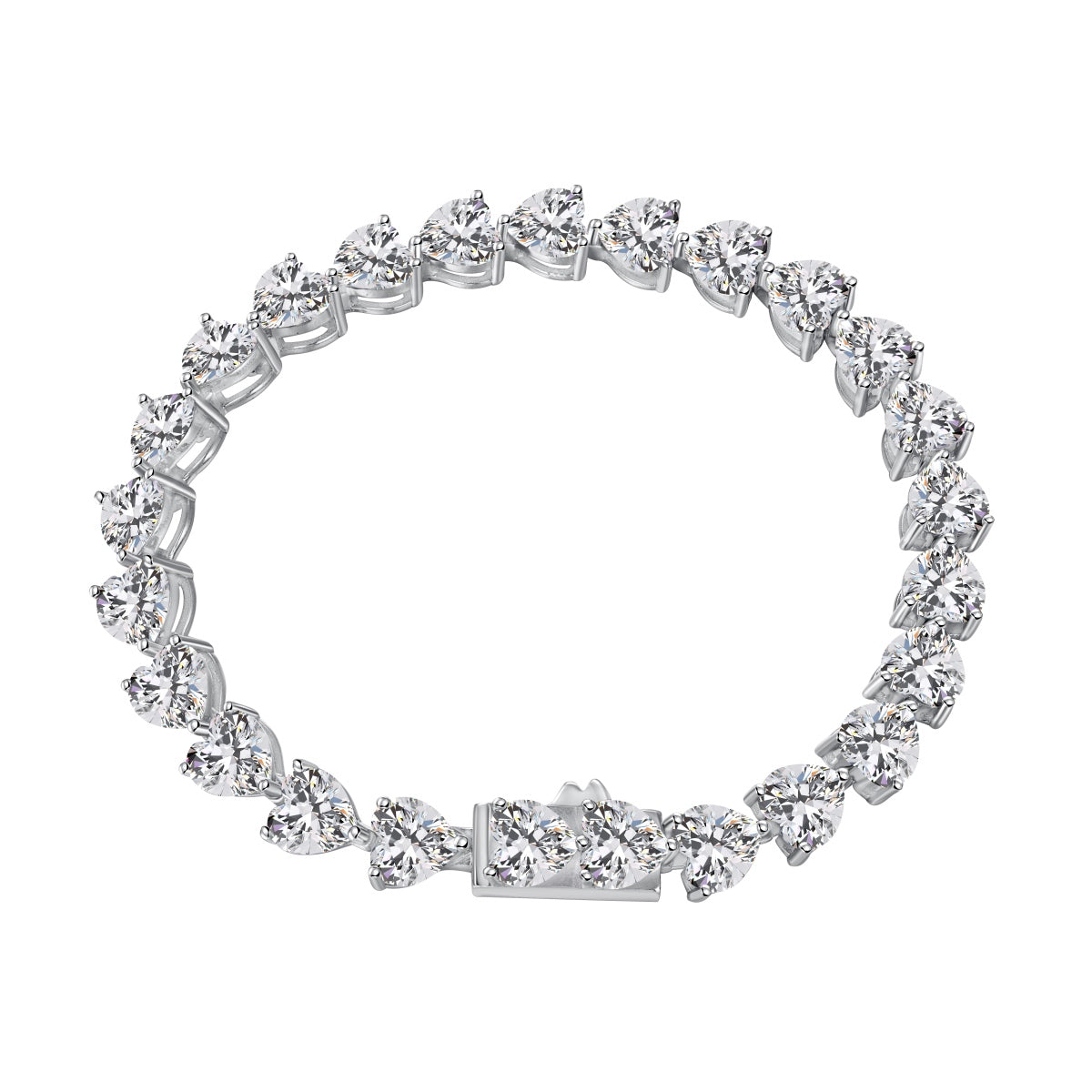 [Everoly JW] 0,75 Karat Elegantes romantisches Herzform-Liebhaberarmband