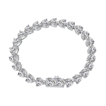 [Everoly JW] 0,75 Karat Elegantes romantisches Herzform-Liebhaberarmband