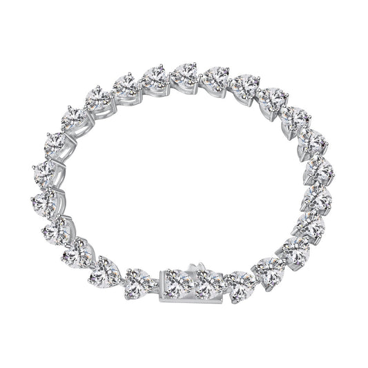 [Everoly JW] 0,75 Karat Elegantes romantisches Herzform-Liebhaberarmband