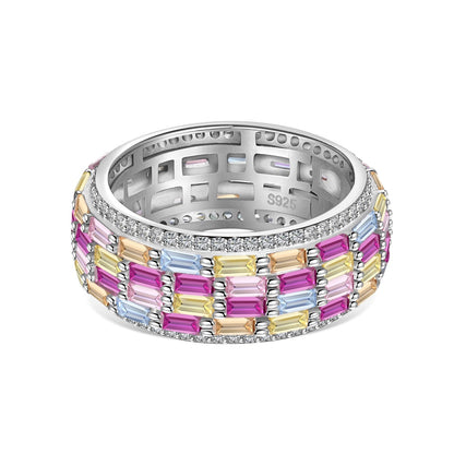 [Everoly JW] Strahlender bunter Radiant Cut Tagesring