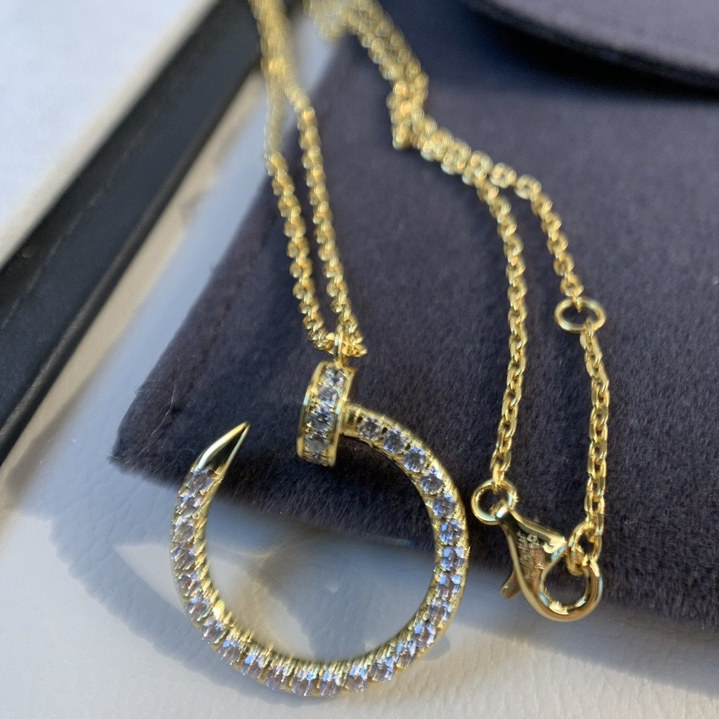 [Olivia JW]JUSTE NECKLACE GOLD DIAMONDS