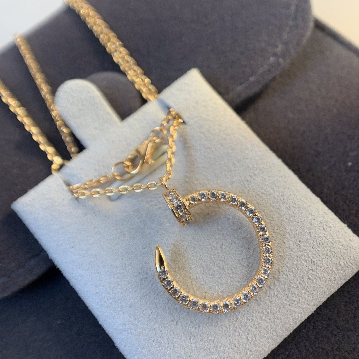 [Olivia JW]JUSTE NECKLACE PINK GOLD DIAMONDS