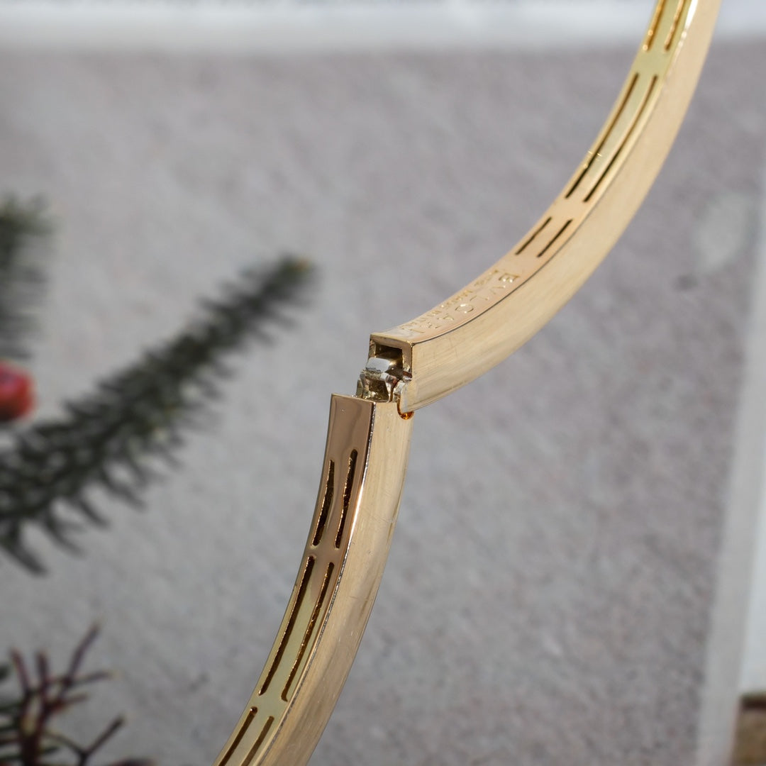 [OLIVIA]SERPENTI BRACELET PINK GOLD DIAMOND DOUBLE SNAKE