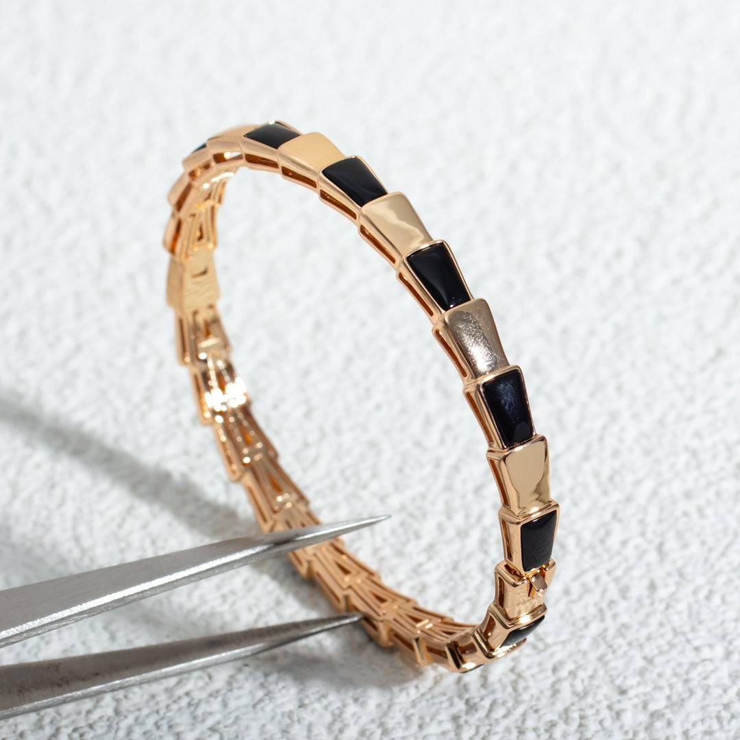 [OLIVIA]SERPENTI BRACELET PINK GOLD ONYX