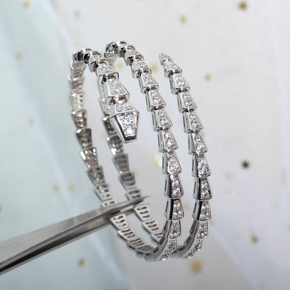 [OLIVIA]SERPENTI BRACELET SILVER DIAMOND DOUBLE ROW
