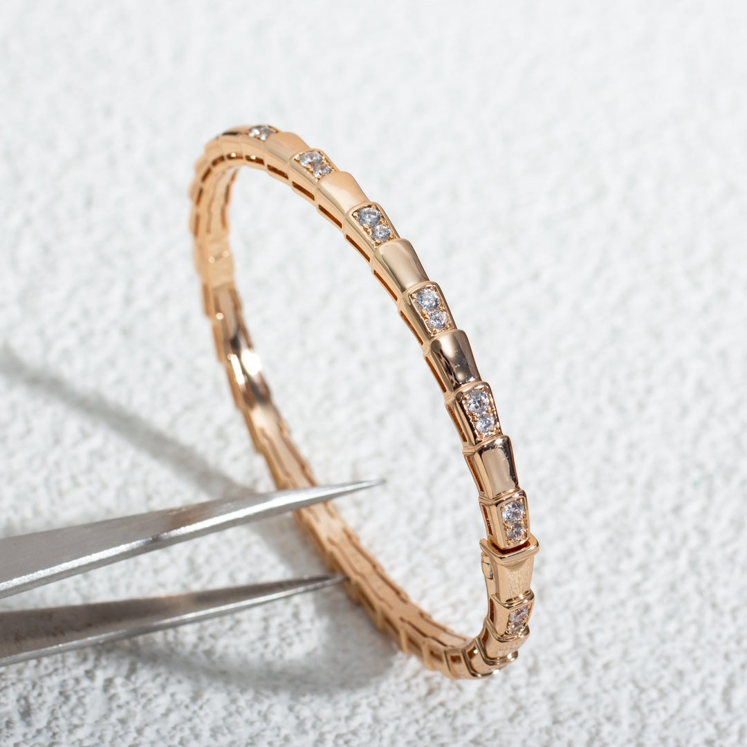 [OLIVIA]SERPENTI SMALL BRACELET PINK GOLD DIAMOND