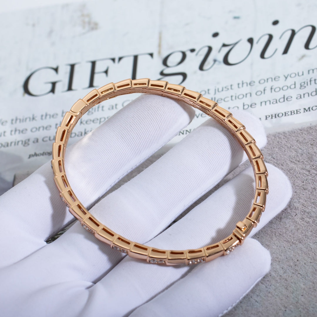 [OLIVIA]SERPENTI SMALL BRACELET PINK GOLD DIAMOND