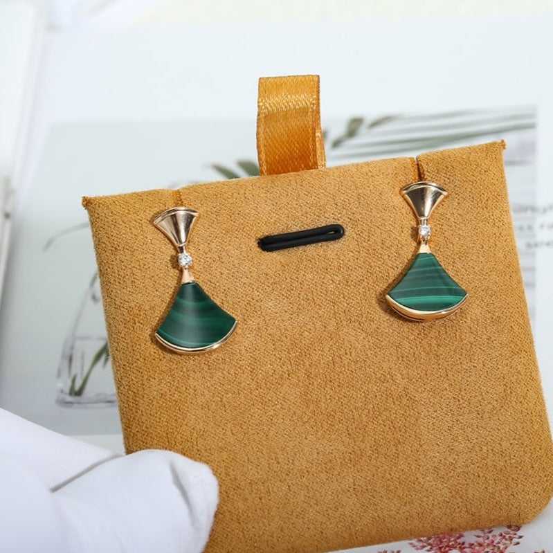 [OLIVIA]DREAM MALACHITE PINK GOLD EARRINGS